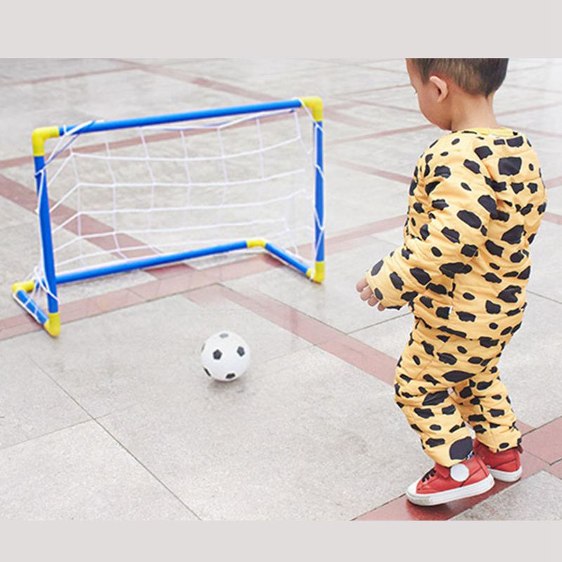 Indoor Mini Vouwen Voetbal Voetbal Doelpaal Netto Set + Pomp Kids Sport Outdoor Home Game Speelgoed Kind plastic