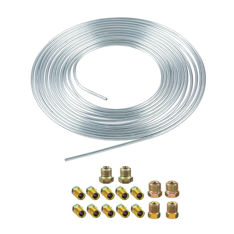 Tubería de freno de cobre-níquel para coche, Kits de accesorios de bobina y ajuste, mangueras 3/16 OD, accesorios de resorte, piezas de repuesto para automóviles, 25 pies: Style 2