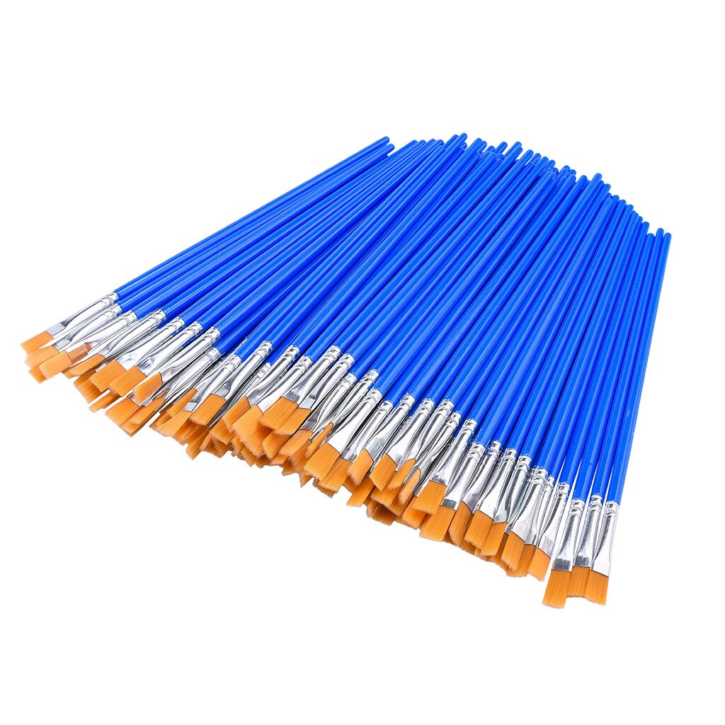 50 PCS Flat Paint Brushes Small Brush Volume For Painting Detail Essential Props For Painting Art