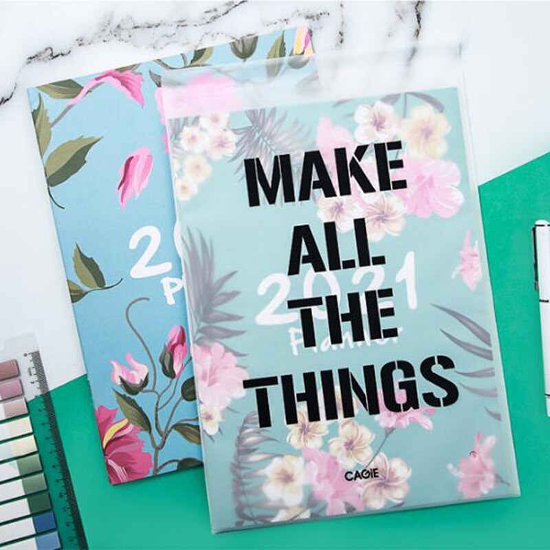 2pcs/set *A4 Monthly Agenda Planner Notebook Journal Organizer Plan Kawaii Writing Office Notepad Stationery