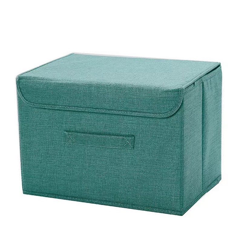 Opvouwbare Katoenen Linnen Stof Opbergdoos Grote Capaciteit Kleding Opbergmand Speelgoed Organisator Met Deksel Voor Thuis Slaapkamer Kast: S / Rood