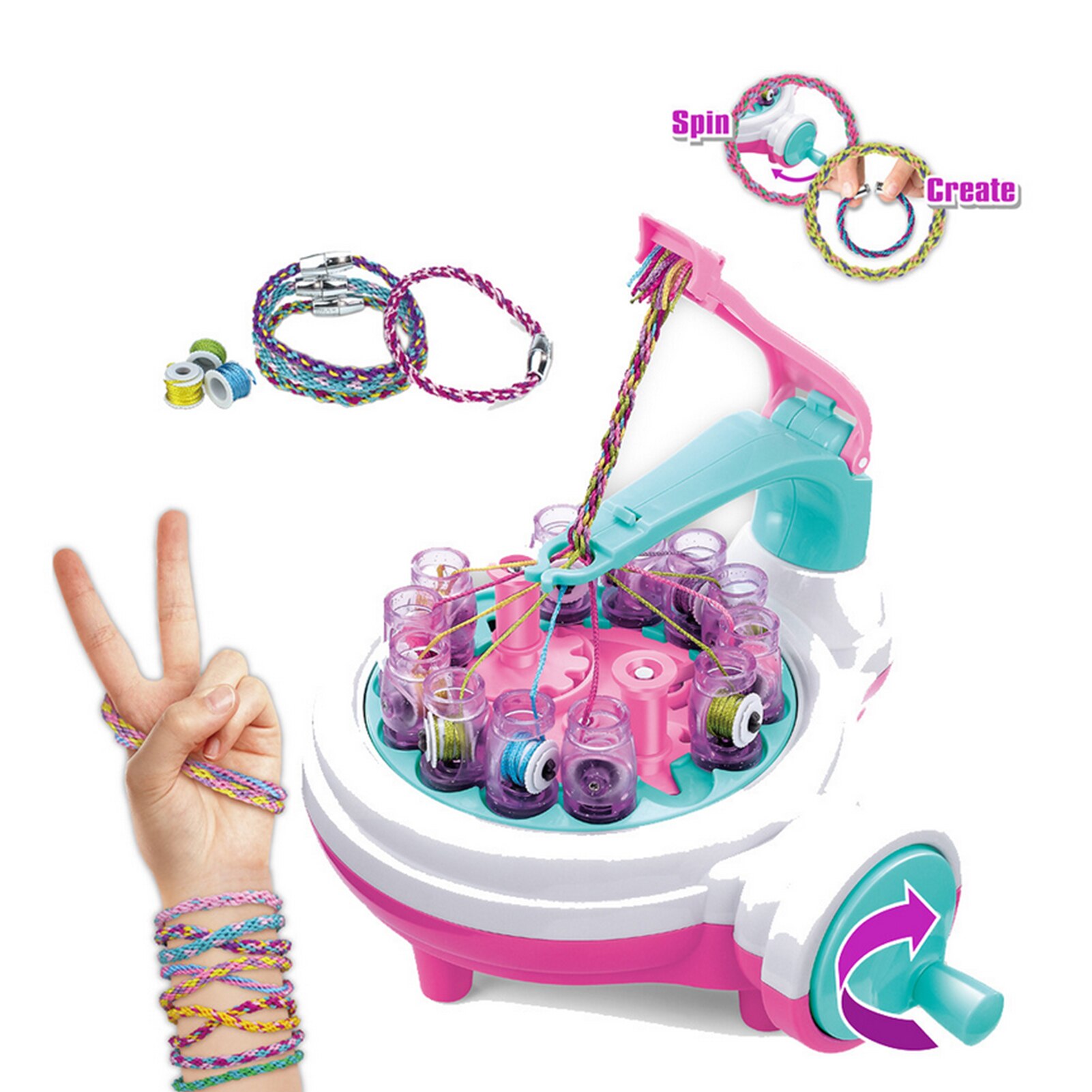 Hand-Operated Knitting Mill Machine Sewing Tool For DIY Bracelet Weave Spool Knitter Embellish Knitting Tool Device Toy