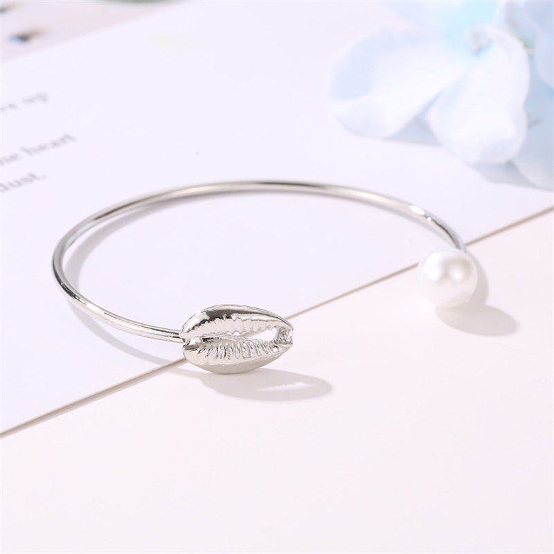 Brazalete de perlas de concha para mujer, pulsera ajustable con dije de concha marina, joyería, de para novias, tendencia 2023, 1 ud.