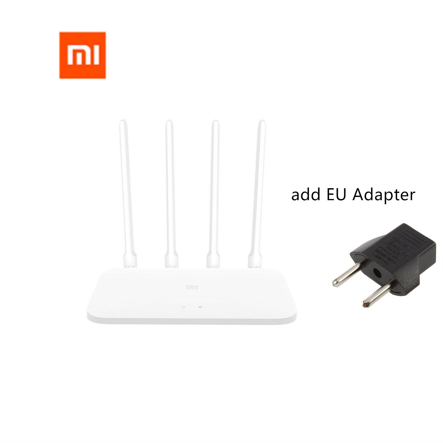 Routeur d'origine Xiaomi Mi 4C routeur intelligent 4 antennes 300Mbp routeurs sans fil WiFi répéteur APP contrôle: add EU Adapter