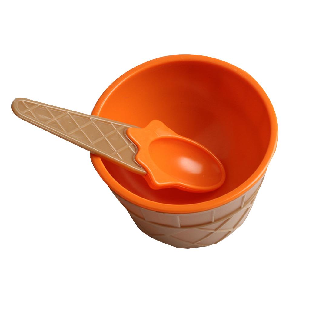 1Set Kids Ice Cream Bowl Spoon Set Durable Children Lovely Dessert Bowl DIY Ice Cream Tools icecream bowl+spoon: NO.6