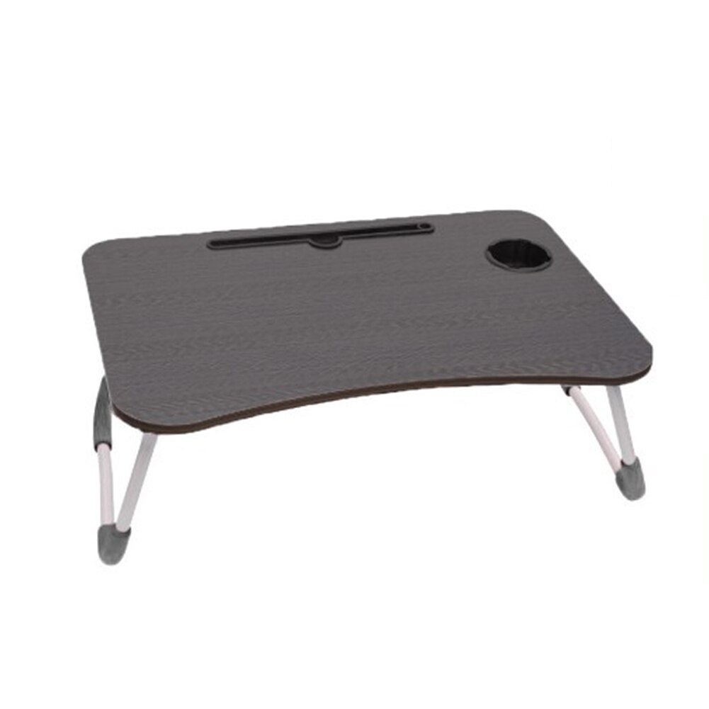 Mesa de estudio escritorio portátil plegable portátil soporte de mesa comer estudiar en la cama sofá ranura plegable escritorio de la computadora: black