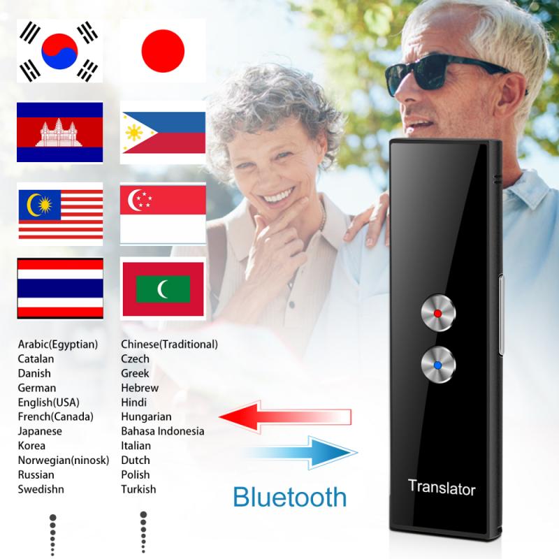 T8 Pro Mini Vertaler 68 Multi-language Smart Voice Speech Real Time Vertaling Voor Leren Travelling Business Voldoen In voorraad