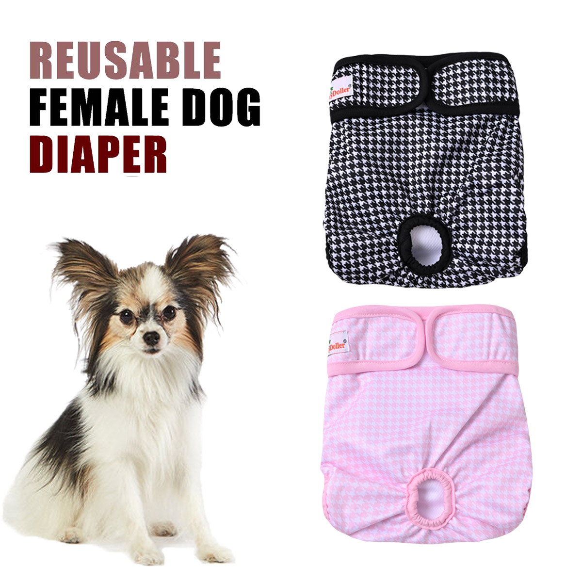 1pc pet feminino cão fralda lavável reutilizável shorts sanitários calcinha bonito cão roupa interior fraldas para cães de raça pequena xixi pant