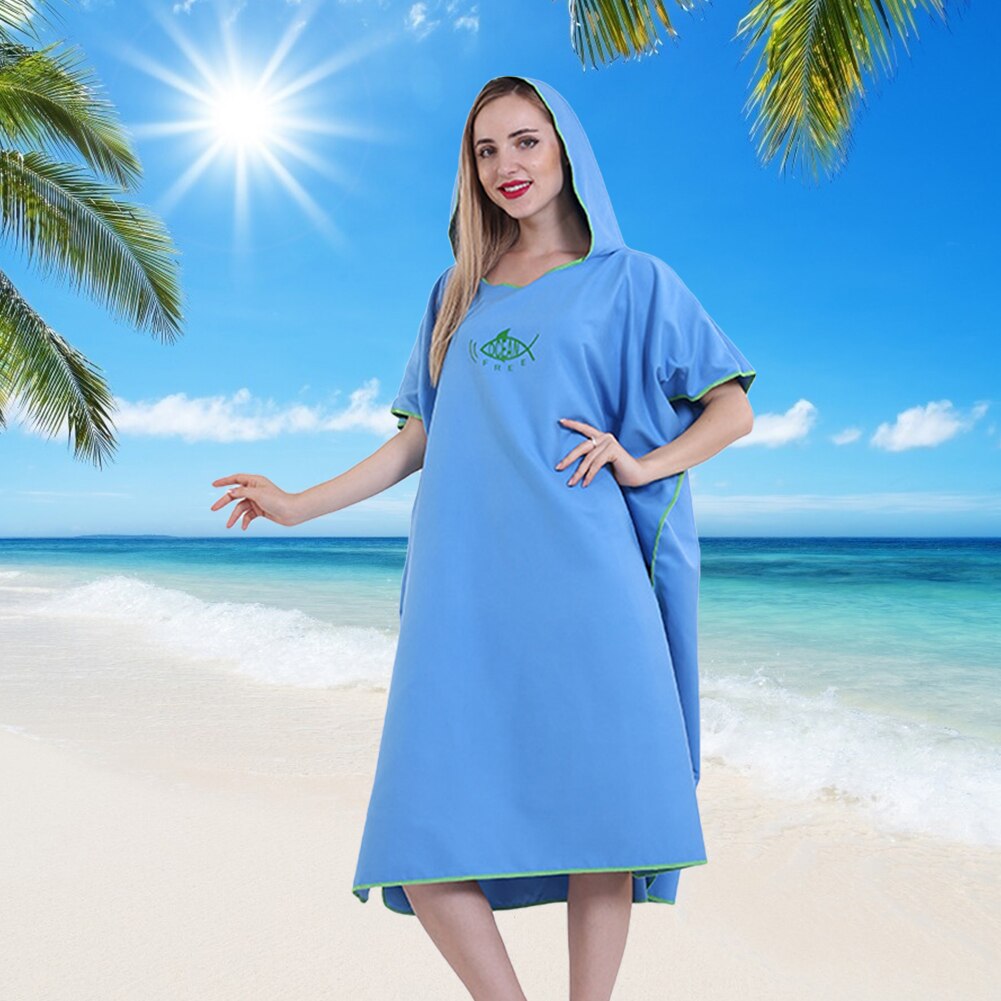 Men Women Diving Suit Change Robes Poncho Quick-dry Hooded Towel Sweat-absorbent Swim Robe Summer Beach Pool Swimming