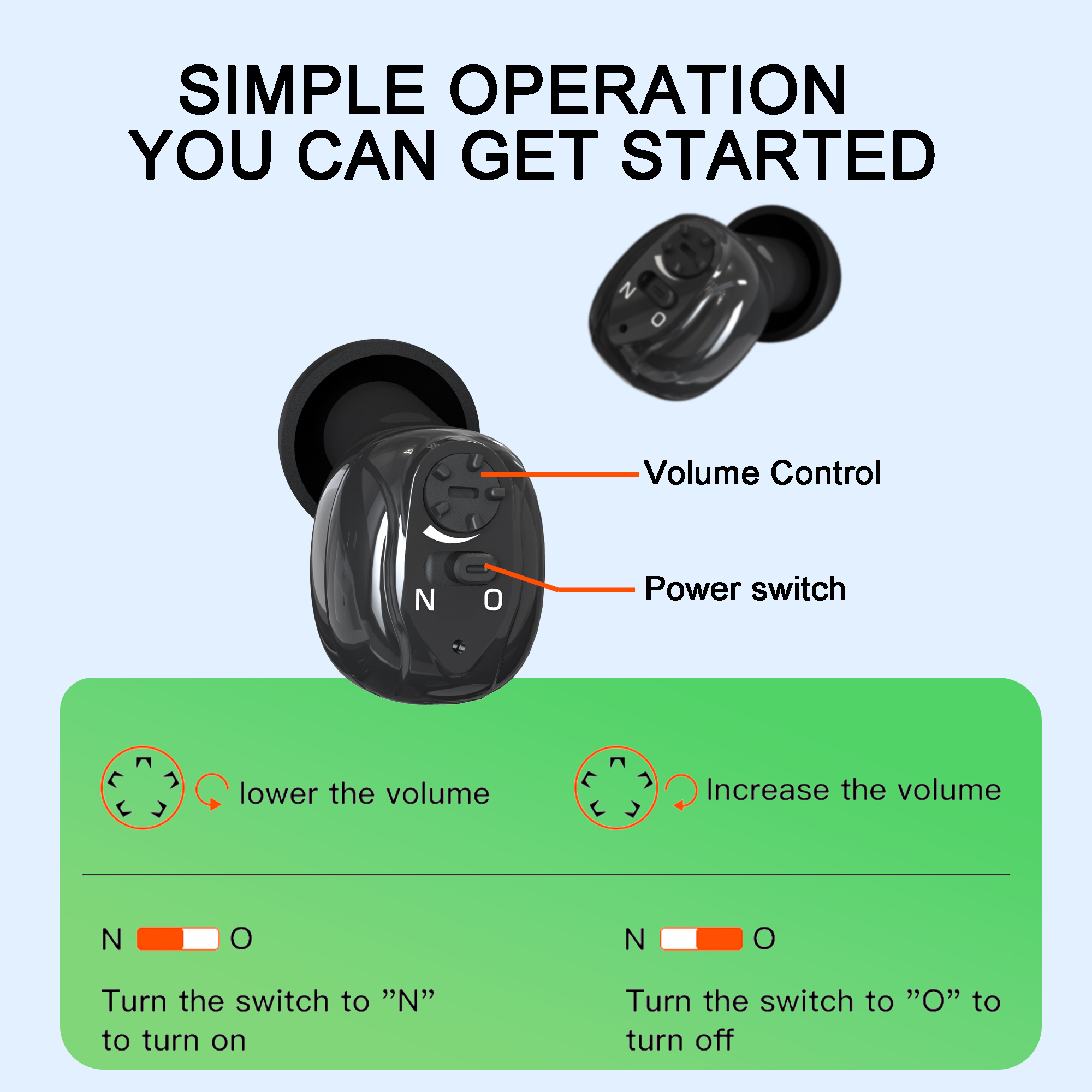Rechargeable Hearing Aids for Seniors with Hearing loss, Easy Volume Control Hearing Headphones hearing aids for deafness