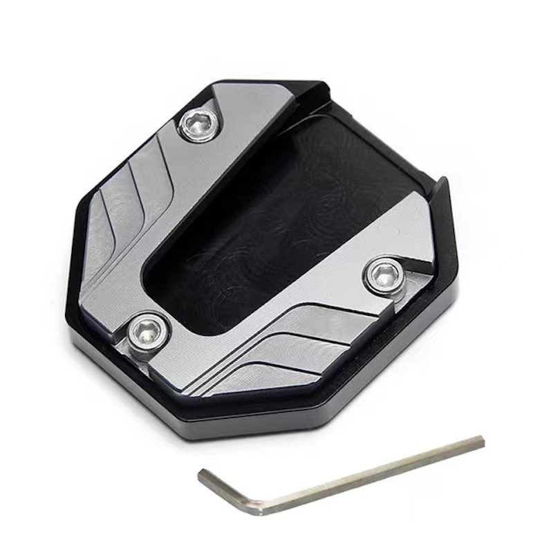 Motorstandaard Pad Antislip Vergroter Basisondersteuning Uitbreiding Vergroter Scooter Bromfiets Voetkussen CNC Aluminiumlegering: GRIJS