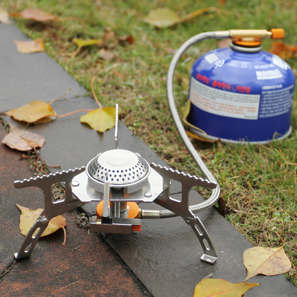Lixada équipement de Camping 3000W Camping cuisinière à gaz en plein air carburant pliant Camping ustensiles de cuisine Portable pliable cuisson cuisinière à fente 캠
