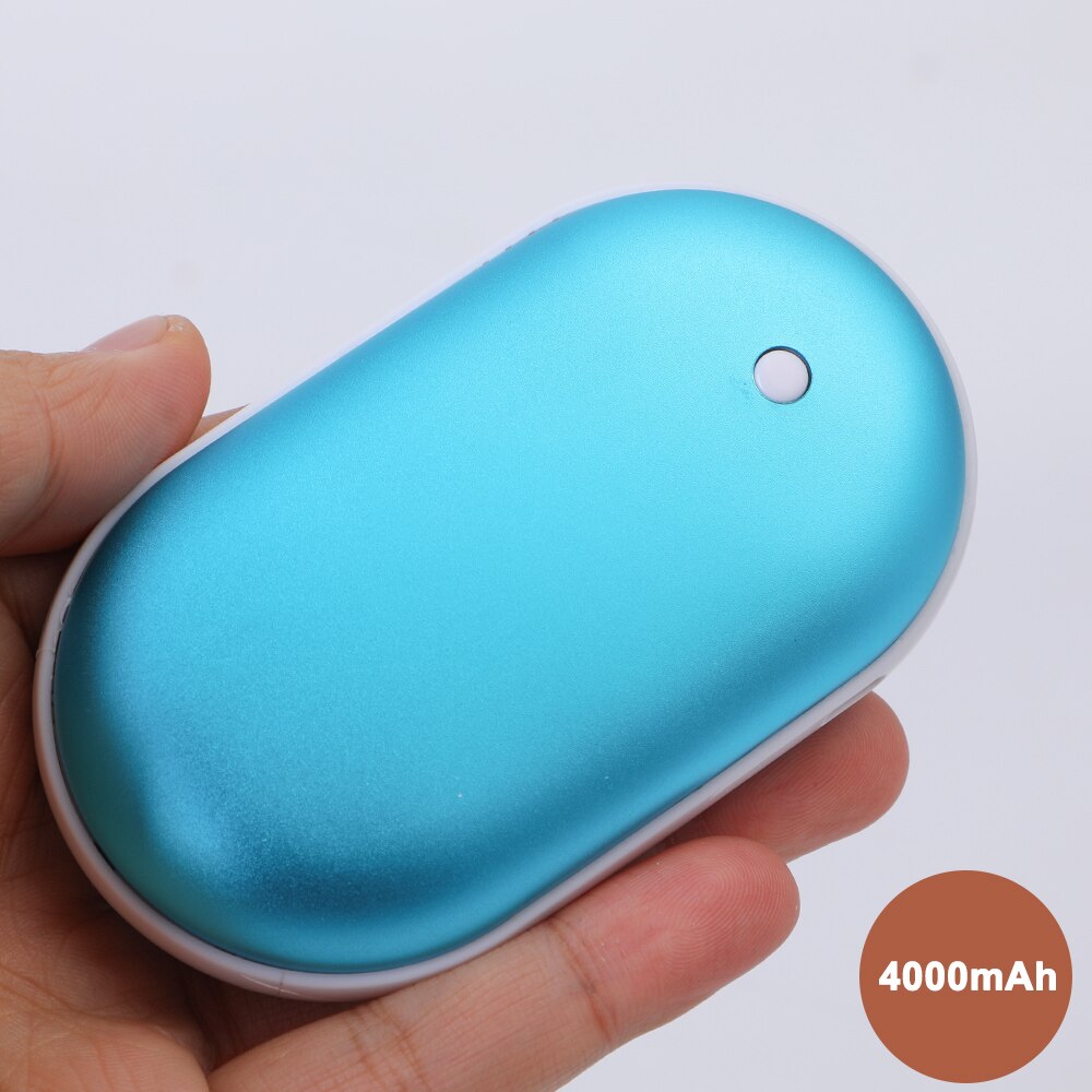 Portátil 5200mAh USB recargable 2 en 1 calentador de manos eléctrico banco de energía de invierno rápido de doble cara de calefacción