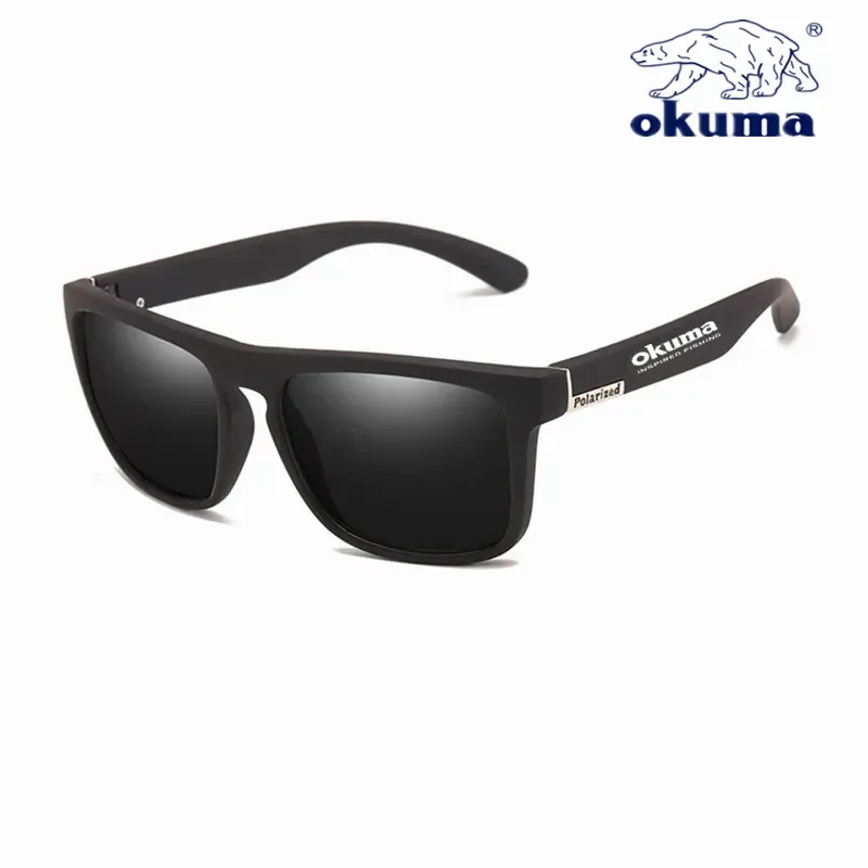 Okuma gepolariseerde zonnebril UV400 voor dames en heren, buitenjacht, vissen, fietsen, zonnebrillen optionele doos: Black