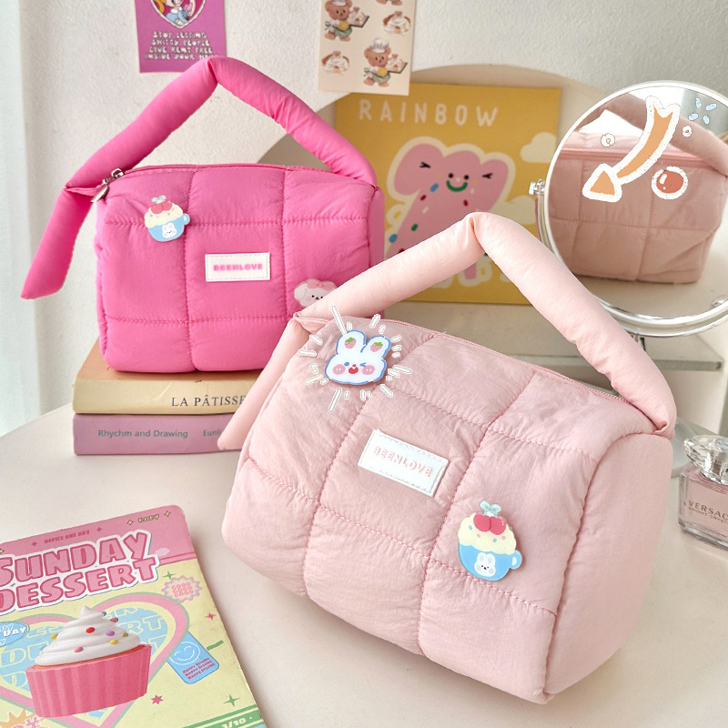 Borsa per il trucco di grande capacità Borsa da donna Elementi essenziali da viaggio Custodia per cosmetici Astucci per studenti Organizzatore di cancelleria
