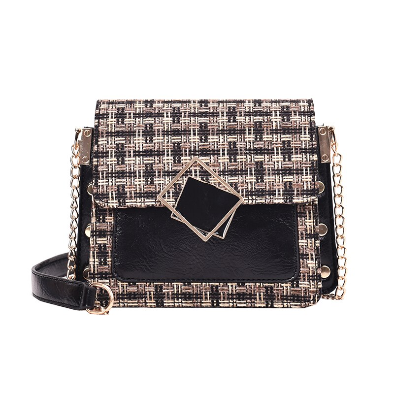 femme rabat carré sac nouvelle laine femmes sac à main serrure chaîne épaule Messenger sac de voyage sac