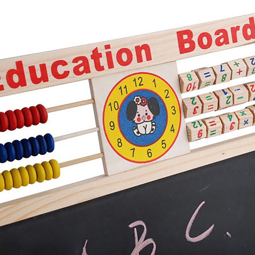 Abacus-pizarra magnética para niños, pizarra con letras y números de madera, juguetes educativos