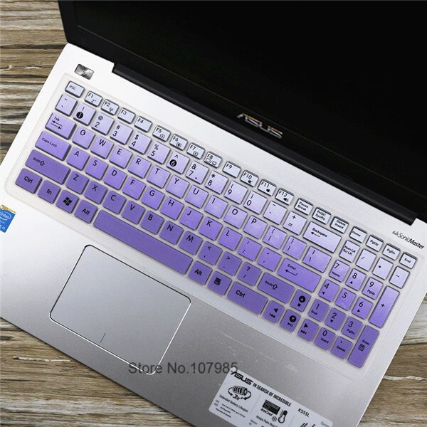 Cubierta protectora de silicona para teclado de portátil de 15,6 pulgadas, para Asus X555Q, X555Y, X555YI7310, FX50, F540U, K550V, A556, FH5900: Gradualpurple