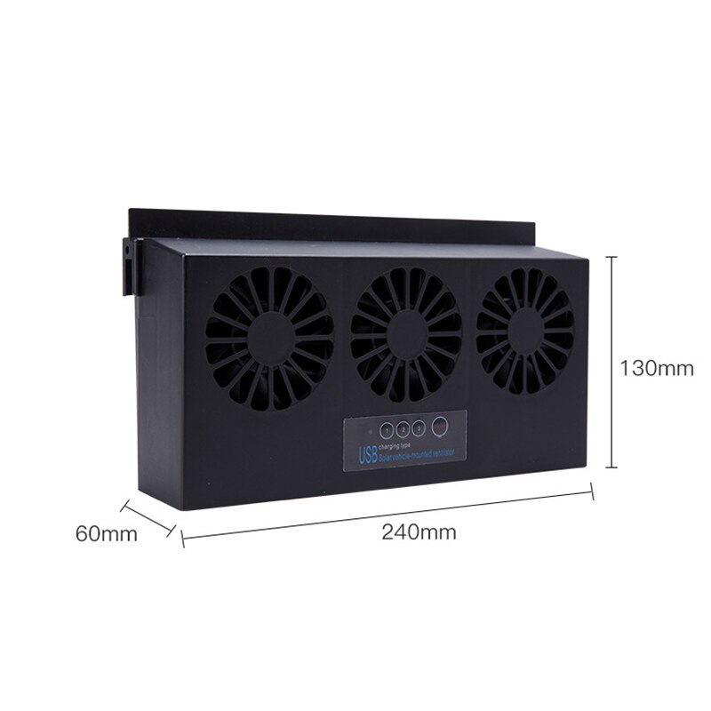 Solar Powered USB Dual-mode Power Supply Car Window Radiator Exhaust Fan Auto Air Vent Fan Ventilation Radiator Cooling System