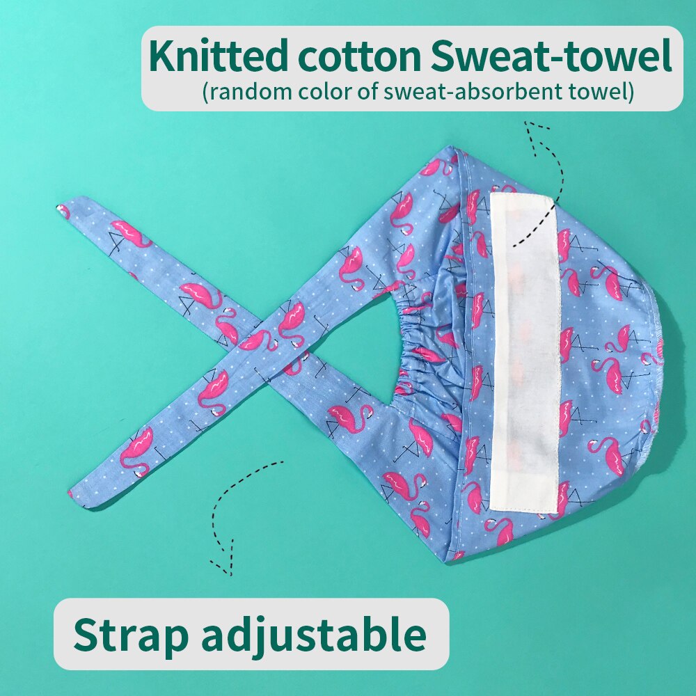 Health Workers Frosted Hat Laboratory operator work cap Beauty salon Print Hat adjustable Scrub Cap working Clean hat Spa Caps