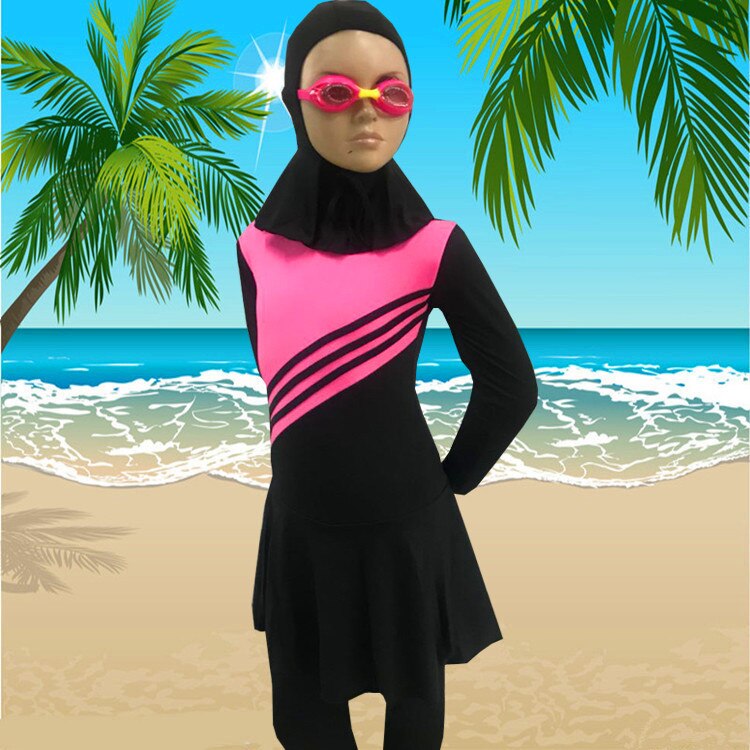 Maillot de bain islamique musulman de modeste maillot de bain pour enfants filles musulmanes couverture complète Hijab maillot de bain été Burkinis