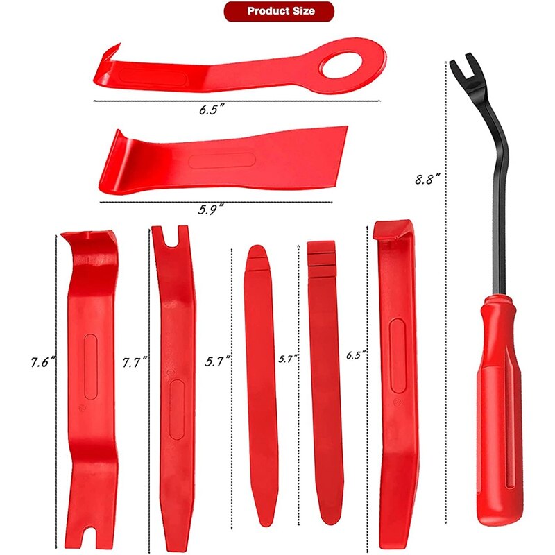 United Tools 6-Piece Door Panel & Trim Removal Tool Kit - Includes Pry Bars For Clips And Fasteners