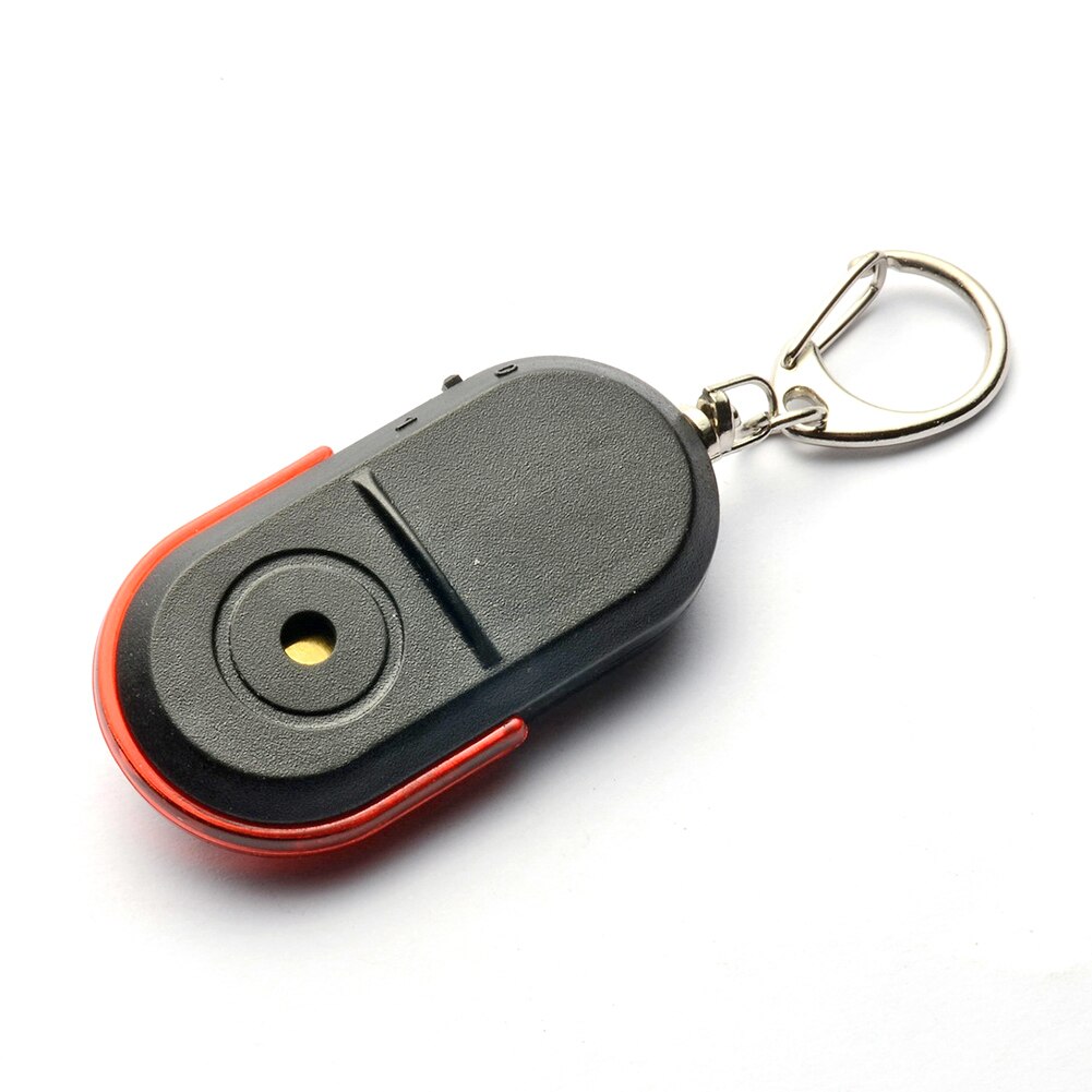 Nøgle finder lyd fjernbetjening anti-lost tracker trådløs lokalisering nøglering tracker fløjte nøgle tag med led lys: Rød