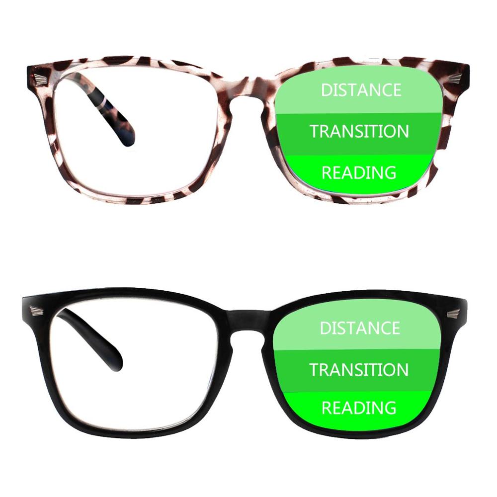 Turezing leesbril geschikt voor presbyopie, stijlvolle lichte progressieve multi-focus unisex multi-focus leesbril: +200