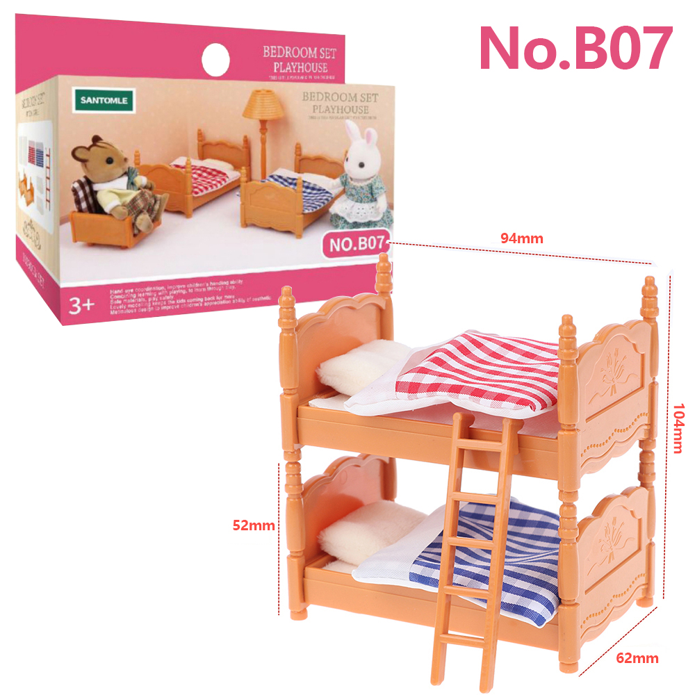 Bosdier Familie Poppenhuis Meubels 1/12 Miniatuur Speelgoed Meisje Poppen Accessoires Slaapkamer Badkamer Poppenhuis Kit Voor Poppen: green
