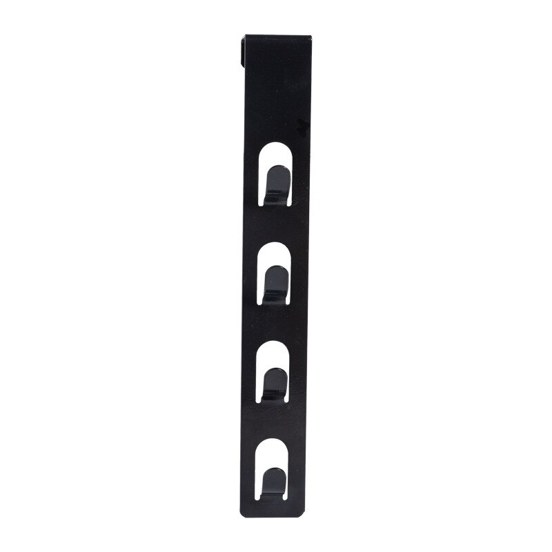 Behind The Door Hook Nail-free Non-stick Metal Wall-mounted Hanger Door Clothes Hat Hook Kitchen Bathroom Multi-function Hook: Black
