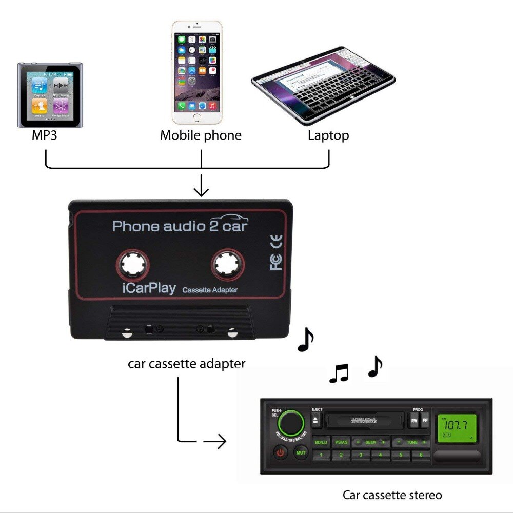 DIGITNOW! Auto Kassette Adapter zu Spielen Smartphone Musik durch Kassette Deck