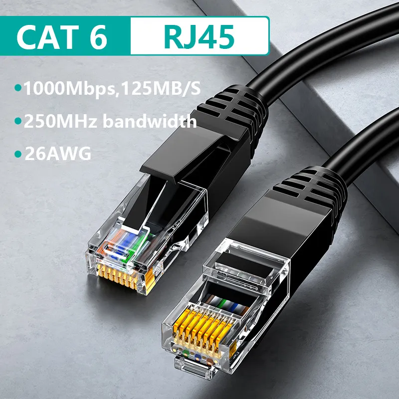 Ethernetkabel cat 6 lan afgeschermde kabel utp cat 6 gigabit  rj45 afgeschermde splitter netwerkkabel router  rj45 twisted pair patchkabel: <= 0.8m