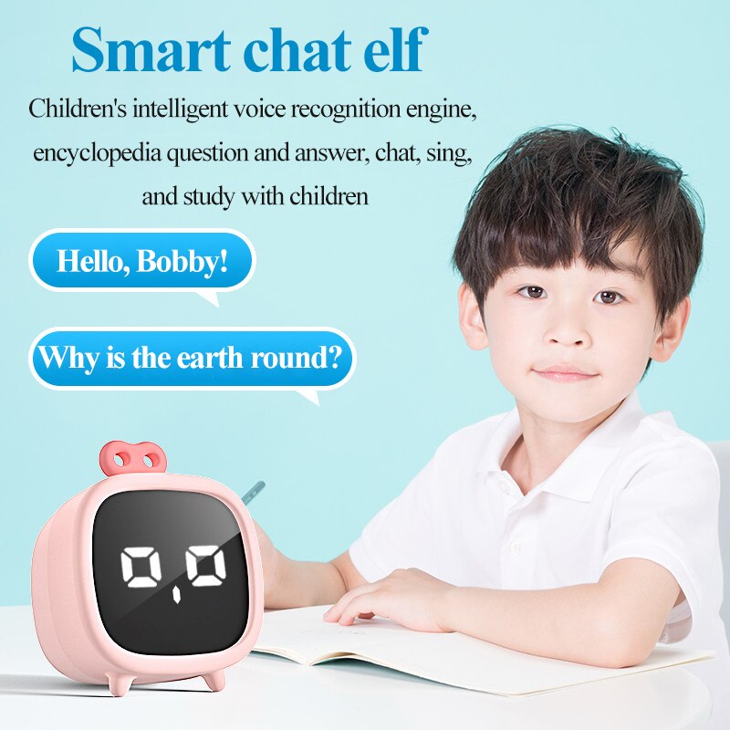 Tenwin 7530 Smart Time Manager Alarm Clock AI Voice Dialogue Early Education Plan Timing Reminder Digital Display Rechargeable