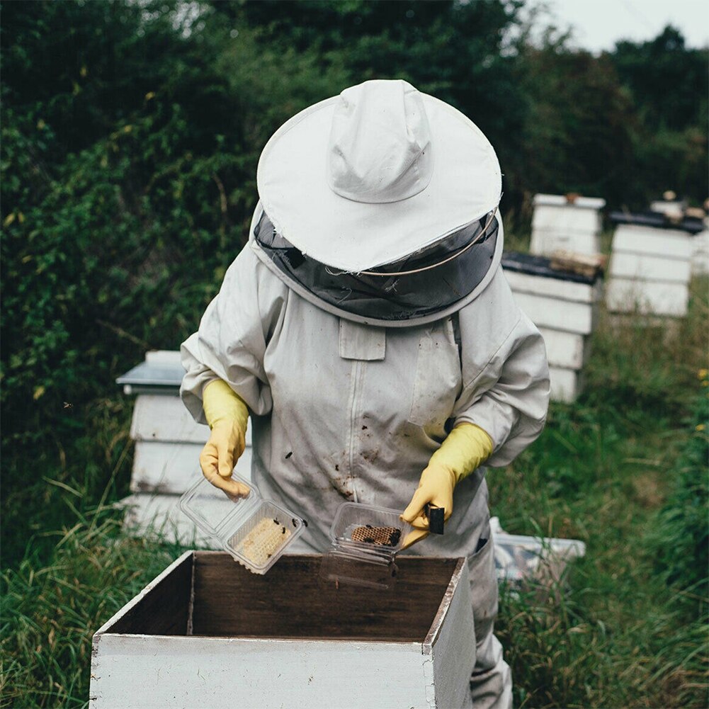 Outfit Schutz Kleidung Volle Körper Belüfteten Mit Schleier Haube Anti Biene Bienenzucht Anzug Imker Anfänger Berufs Reißverschluss