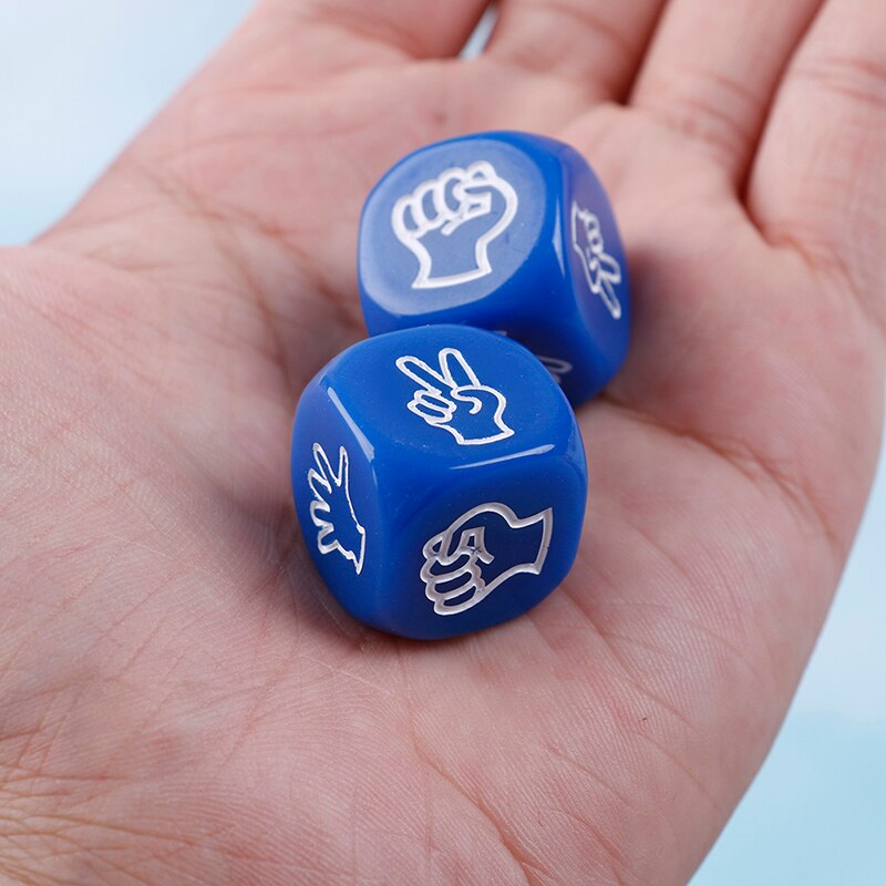 2Stck 6-Seite Würfel Spielzeug 20mm Lustige Trinken Spiel Würfel Felsen Papier Schere Finger-vermute Glücksspiel