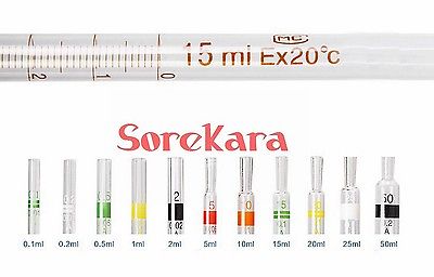 50ml glas burette målepipette med kodende gand ring gradueret dropper lab brug