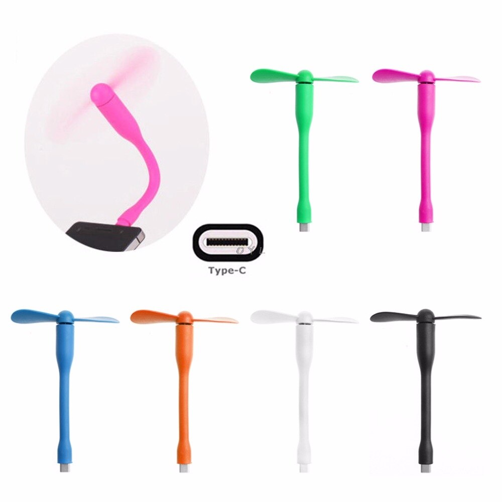 Type c usb-c fleksible mini cool blæsere til samsung lg oneplus xiaomi  mi5 mi5s mi4c huawei  p9 p10 macbook type-c jack interface blæser