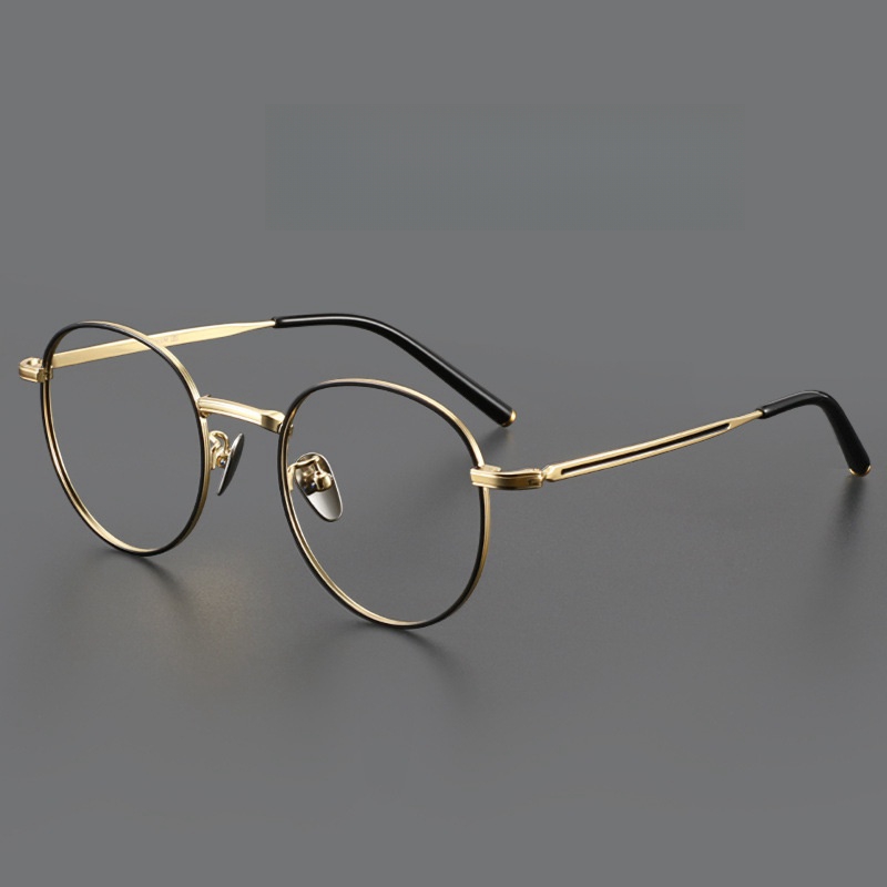 Gafas de FIRADA, gafas redondas Retro de titanio puro, gafas graduadas ópticas cómodas, montura para hombres y mujeres 1820-C: Blanco