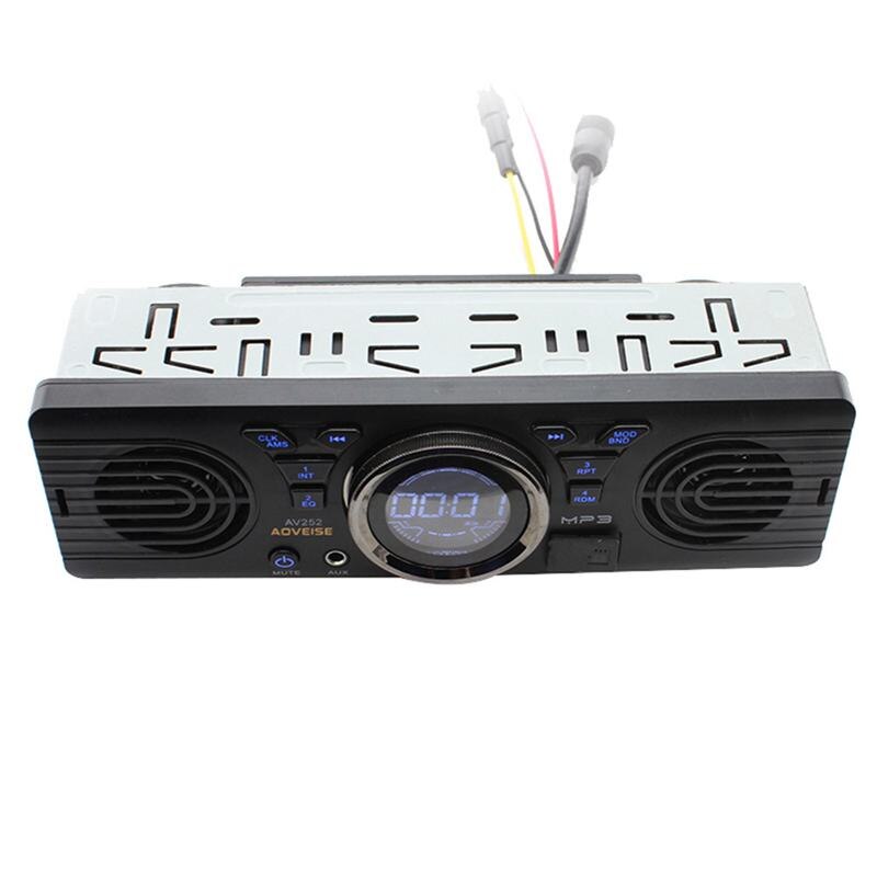 AOVEISE 12V car FM USB SD AUX IN audio stereo AV252 radio built-in 2 speakers Bluetooth handfree in dash MP3 player