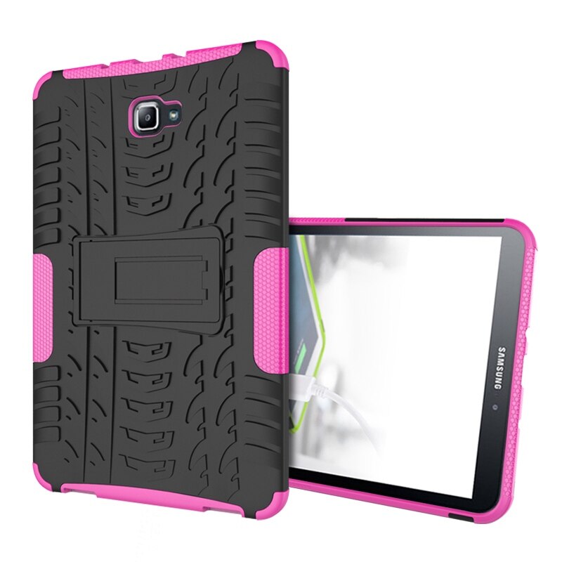 Coque pour Samsung galaxy Tab A6 SM-T580 TAB A SM-T585, étui en TPU + PC pour tablette T580, 10.1,: Rose red
