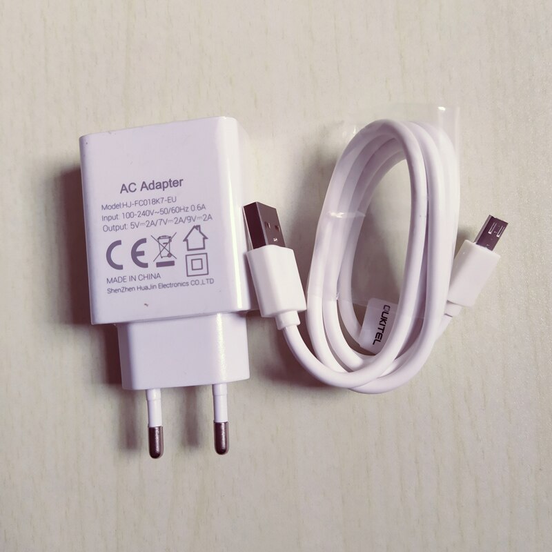 Cargador rápido Original Oukitel 18W adaptador de potencia + Cable micro-usb para K3/K10000 Pro