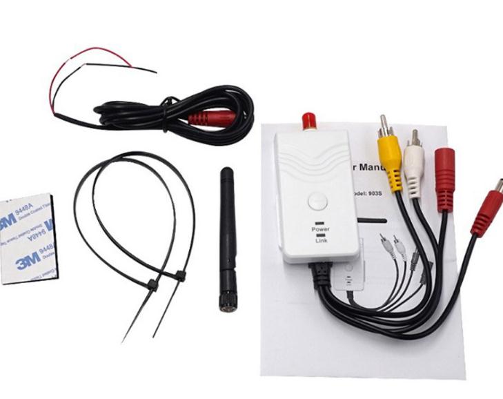 903S WiFi Transmitter Signal Repeater for Wireless Car Rear View Backup Camera AV Interface 1080p: White