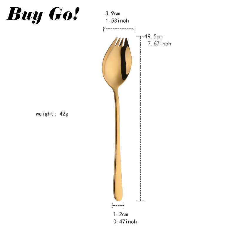 1PCS 3 EM Sporks 1 Design Criativo Ferramentas de Cozinha Utensílios de mesa de Aço Inoxidável Garfo de Sobremesa Colher Utensílios de Frutas Salada de Macarrão