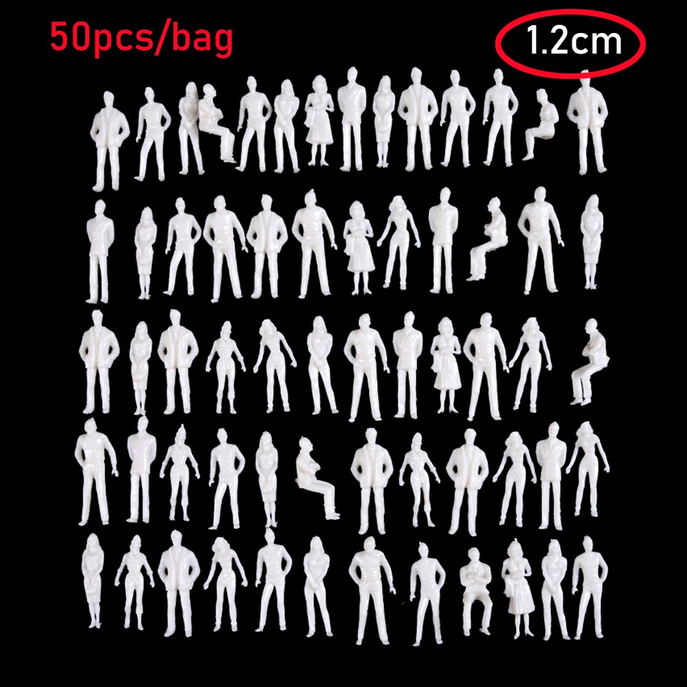 10/50Pcs 1:50/75/100/150/200 Human Model Scale Miniature White Figures Multi-Style Pose Architectural Model ABS Plastic People