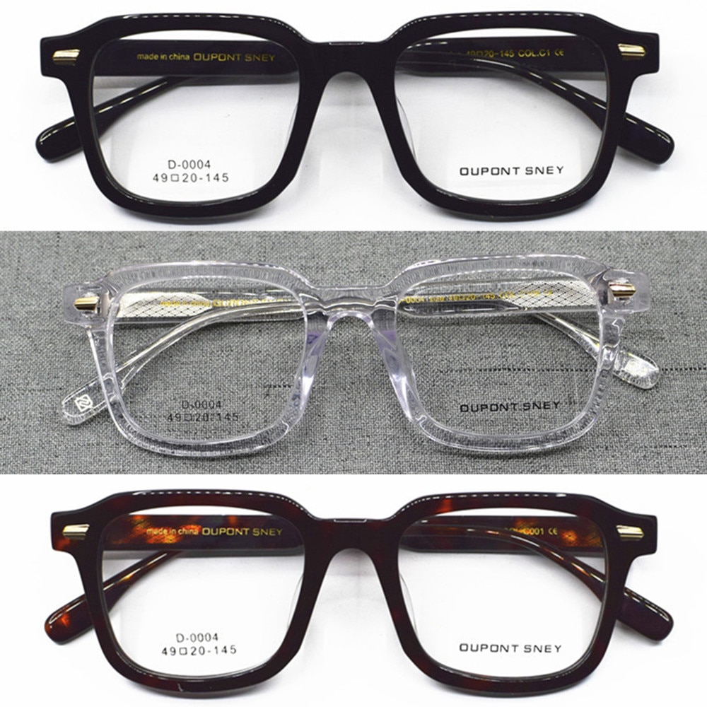 Vintage Acetaat Volledige Rand Vierkante Brilmonturen Mannen Vrouwen Rx Staat Hand Gemaakt Bril Top