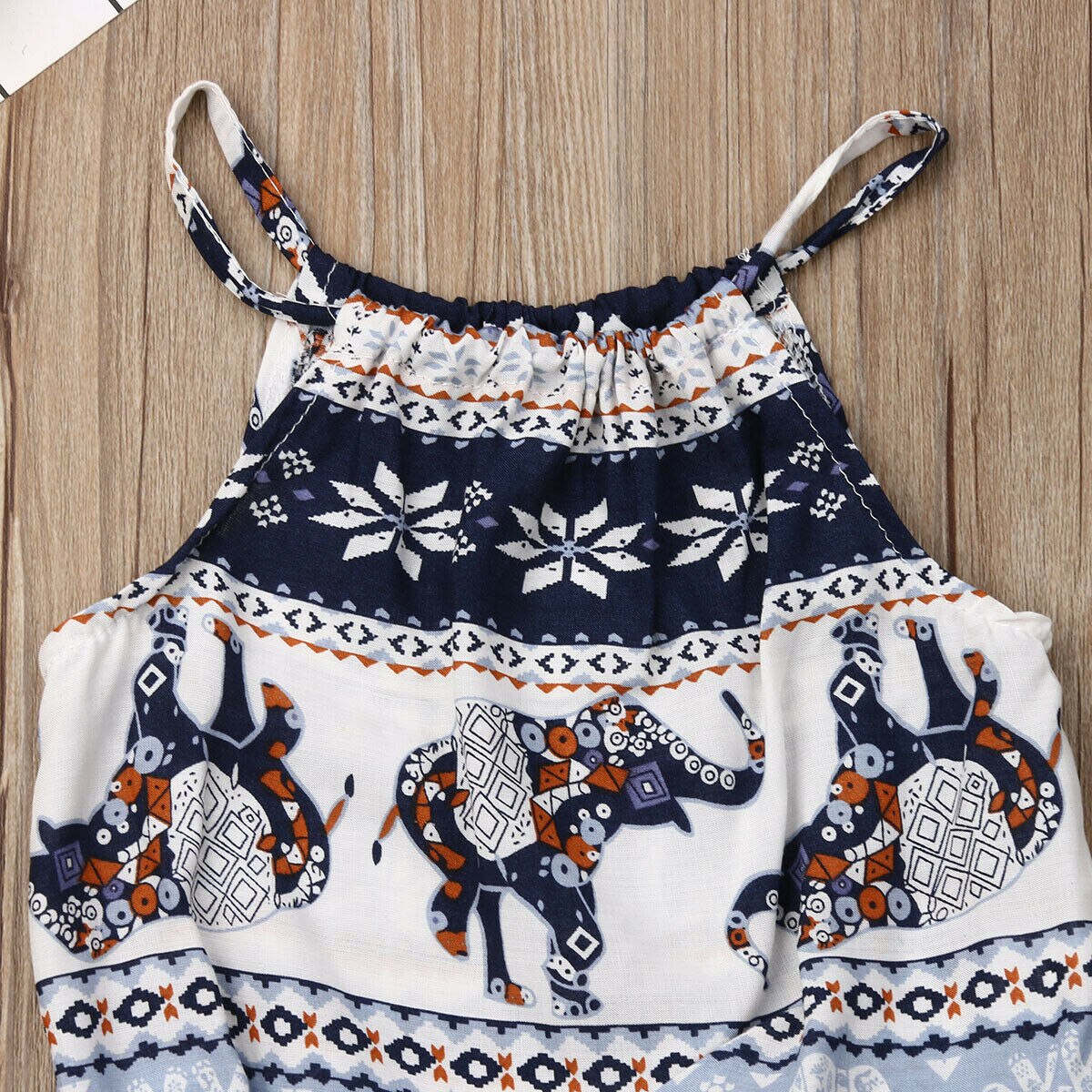 Ensemble de vêtements d'été pour bébé, tenues pour bébé fille, tenues éléphant, hauts à bretelles, gilet + pantalon, style bohème , 1-6y 2