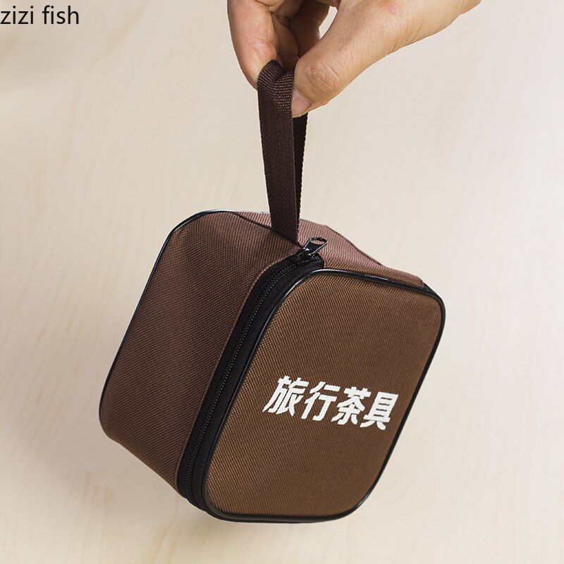 7-piece set Chinese Kung Fu Tea Set Ceramic Portable Teapot Set Outdoor Travel Gaiwan Tea Cups of Tea Ceremony Teacup Fine