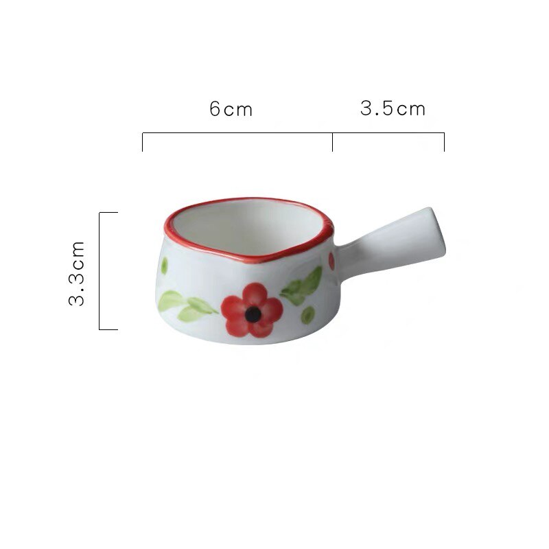 Japanische Keramik Hand bemalt Sauce Milch Krug Kaffee Container Tragbare Milch Topf mit Griff Küche Kochen Suppe Topf Geschirr: 50ml C