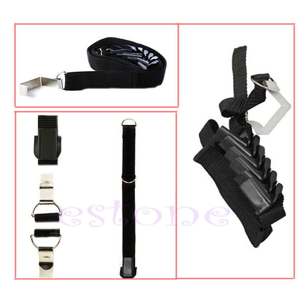 Verstelbare Kanteldeur Bandjes Hanger Hat Bag Jas Kledingrek Organizer 7 Haken-