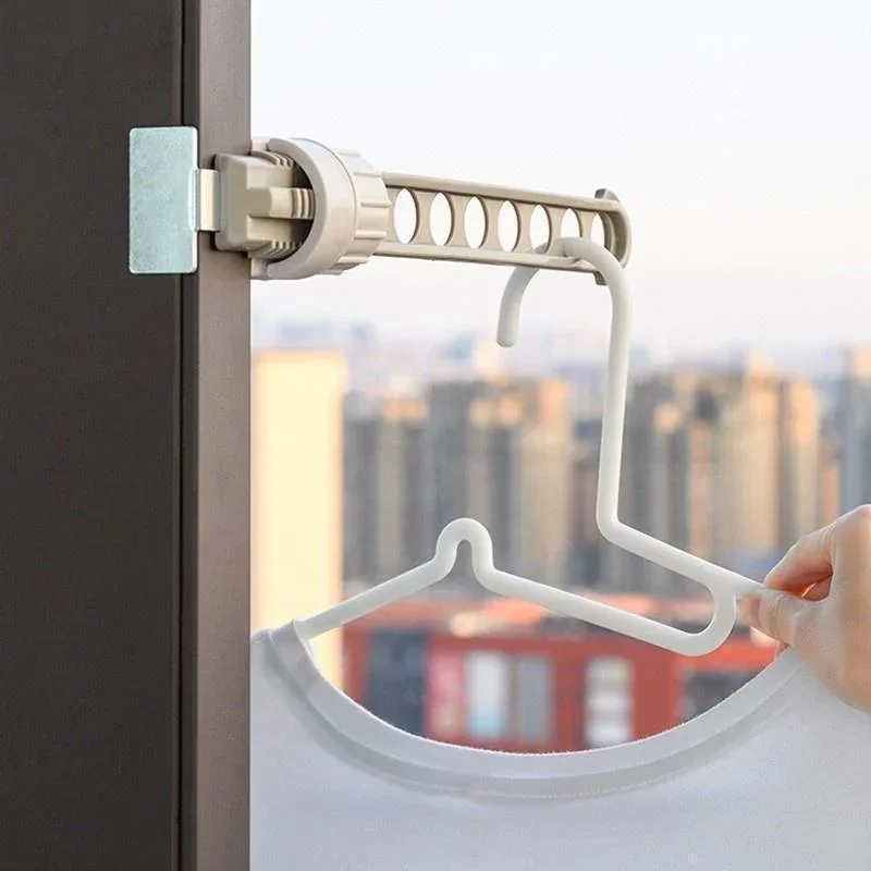 Stendibiancheria sospeso a 8 fori, stendibiancheria, appendiabiti da viaggio portatile per barra per vestiti montata a parete rotante per la casa dell'Hotel